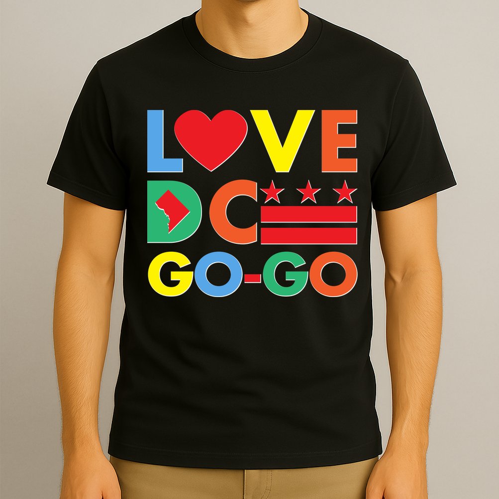 Colorful Love Heart DC Go-Go Washington D.C. T-Shirt