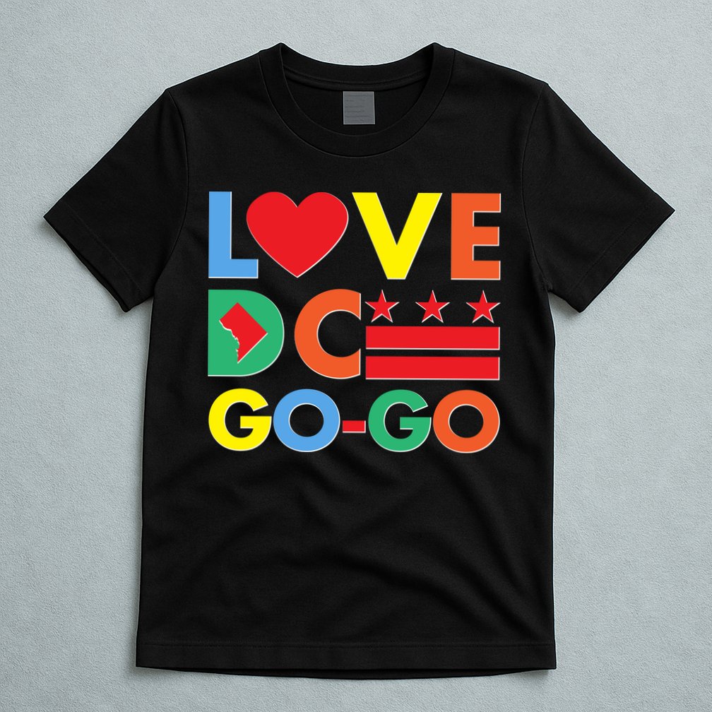 Colorful Love Heart DC Go-Go Washington D.C. T-Shirt