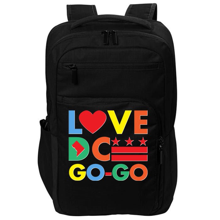 Colorful Love Heart DC Go-Go Washington D.C. Impact Tech Backpack