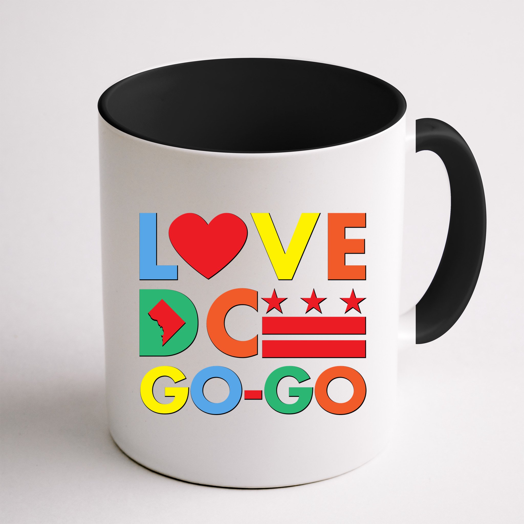 Colorful Love Heart DC Go-Go Washington D.C. Mug