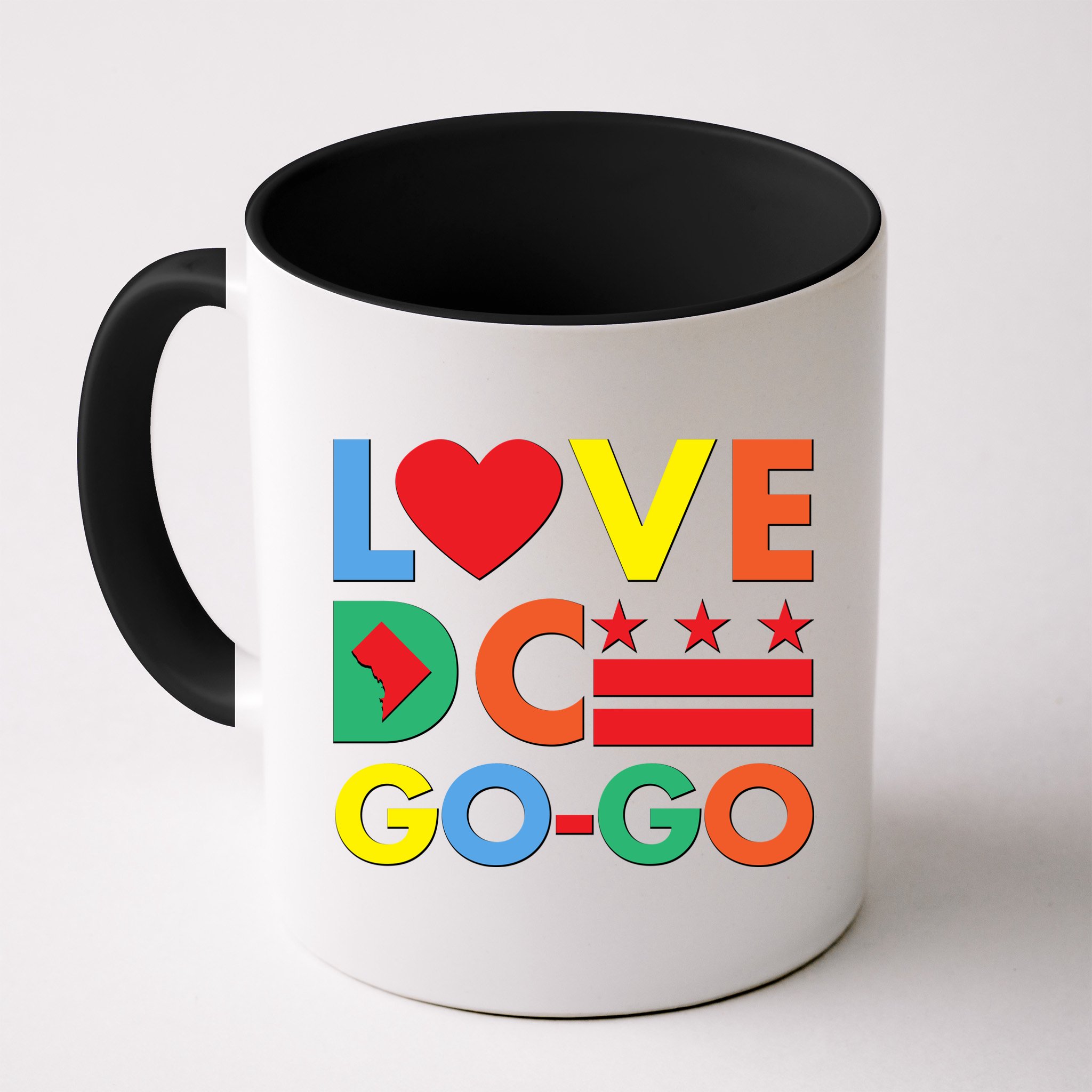 Colorful Love Heart DC Go-Go Washington D.C. Mug