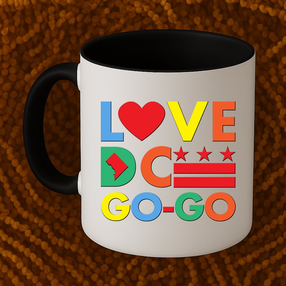 Colorful Love Heart DC Go-Go Washington D.C. Mug