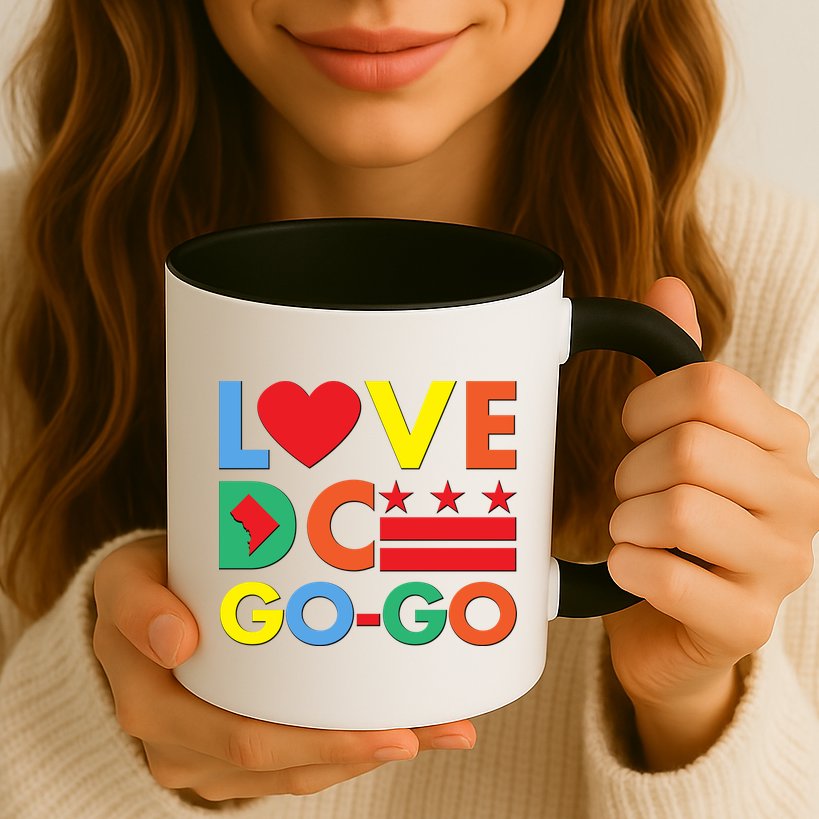 Colorful Love Heart DC Go-Go Washington D.C. Mug