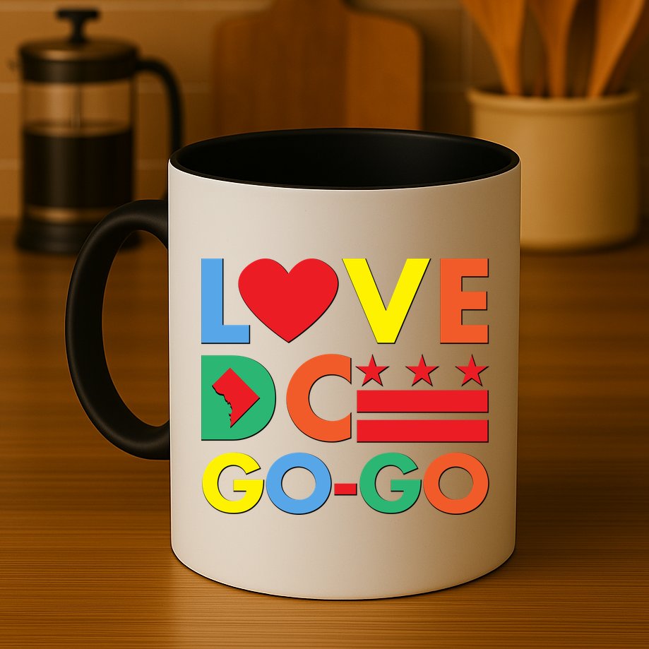 Colorful Love Heart DC Go-Go Washington D.C. Mug