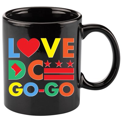 Colorful Love Heart DC Go-Go Washington D.C. 11oz C Handle Ceramic Mug