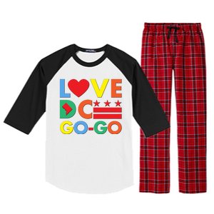 Colorful Love Heart DC Go-Go Washington D.C. Raglan Sleeve Pajama Set