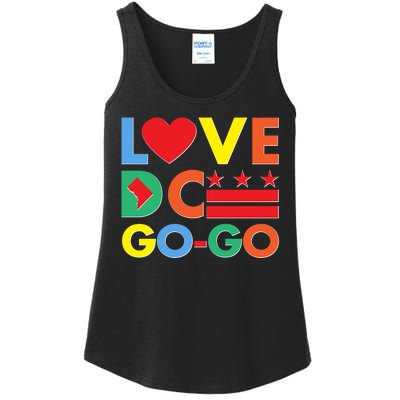 Colorful Love Heart DC Go-Go Washington D.C. Ladies Essential Tank