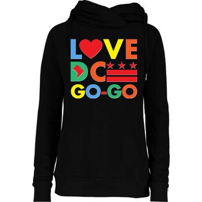 Colorful Love Heart DC Go-Go Washington D.C. Womens Funnel Neck Pullover Hood