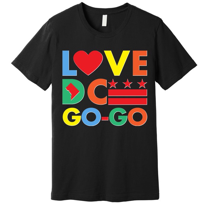 Colorful Love Heart DC Go-Go Washington D.C. Premium T-Shirt