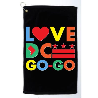 Colorful Love Heart DC Go-Go Washington D.C. Golf Towel