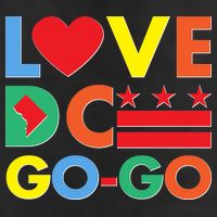 Colorful Love Heart DC Go-Go Washington D.C. Golf Towel