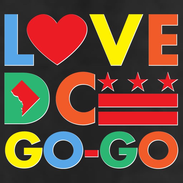 Colorful Love Heart DC Go-Go Washington D.C. Golf Towel