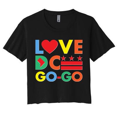 Colorful Love Heart DC Go-Go Washington D.C. Crop Top