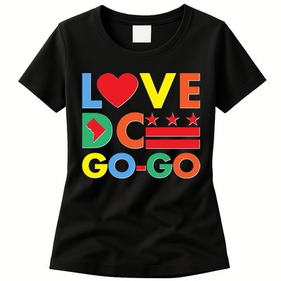 Colorful Love Heart DC Go-Go Washington D.C. Womens T-Shirt