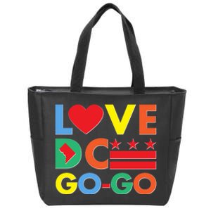 Colorful Love Heart DC Go-Go Washington D.C. Zip Tote Bag