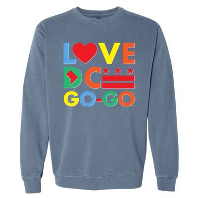 Colorful Love Heart DC Go-Go Washington D.C. Garment-Dyed Sweatshirt