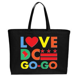 Colorful Love Heart DC Go-Go Washington D.C. Cotton Canvas Jumbo Tote