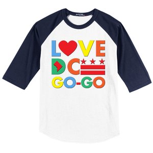 Colorful Love Heart DC Go-Go Washington D.C. Baseball Sleeve Shirt