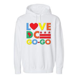 Colorful Love Heart DC Go-Go Washington D.C. Garment-Dyed Fleece Hoodie