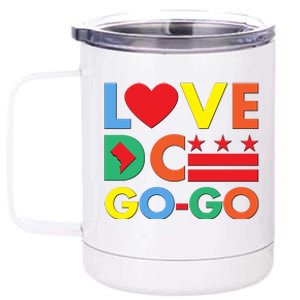 Colorful Love Heart DC Go-Go Washington D.C. 12 oz Stainless Steel Tumbler Cup