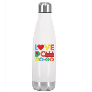 Colorful Love Heart DC Go-Go Washington D.C. Stainless Steel Insulated Water Bottle