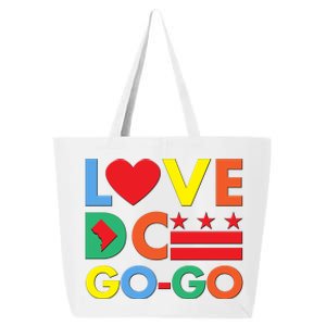 Colorful Love Heart DC Go-Go Washington D.C. 25L Jumbo Tote