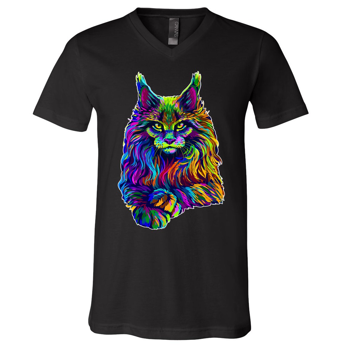 Colorful Lynx V-Neck T-Shirt
