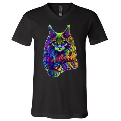 Colorful Lynx V-Neck T-Shirt