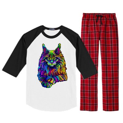 Colorful Lynx Raglan Sleeve Pajama Set