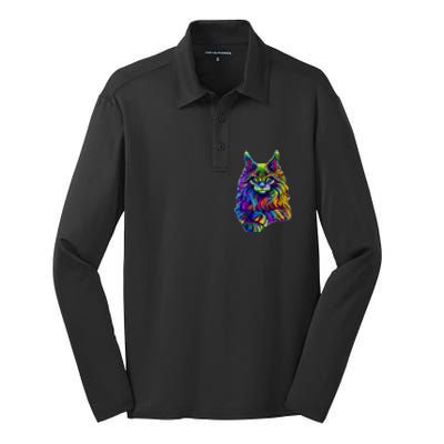 Colorful Lynx Silk Touch Performance Long Sleeve Polo