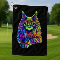 Colorful Lynx Golf Towel