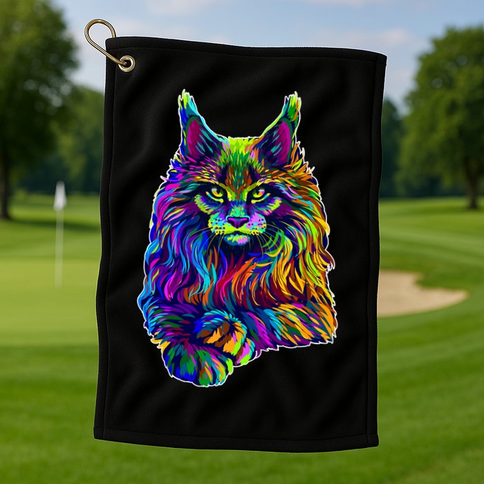 Colorful Lynx Golf Towel