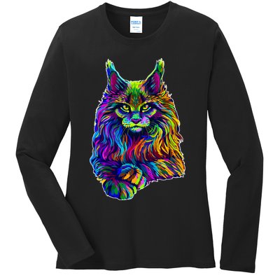 Colorful Lynx Ladies Long Sleeve Shirt