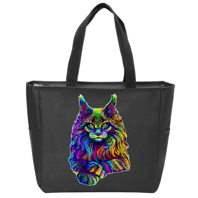 Colorful Lynx Zip Tote Bag