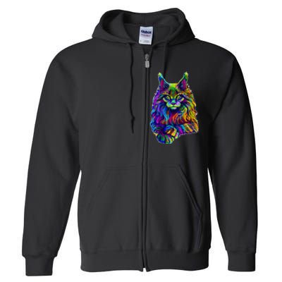 Colorful Lynx Full Zip Hoodie