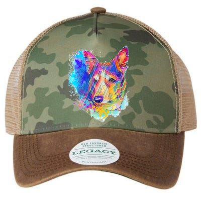 Colorful Mirror Pattern Corgi Dog Legacy Tie Dye Trucker Hat