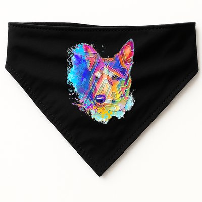 Colorful Mirror Pattern Corgi Dog USA-Made Doggie Bandana