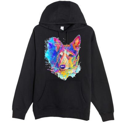 Colorful Mirror Pattern Corgi Dog Premium Pullover Hoodie