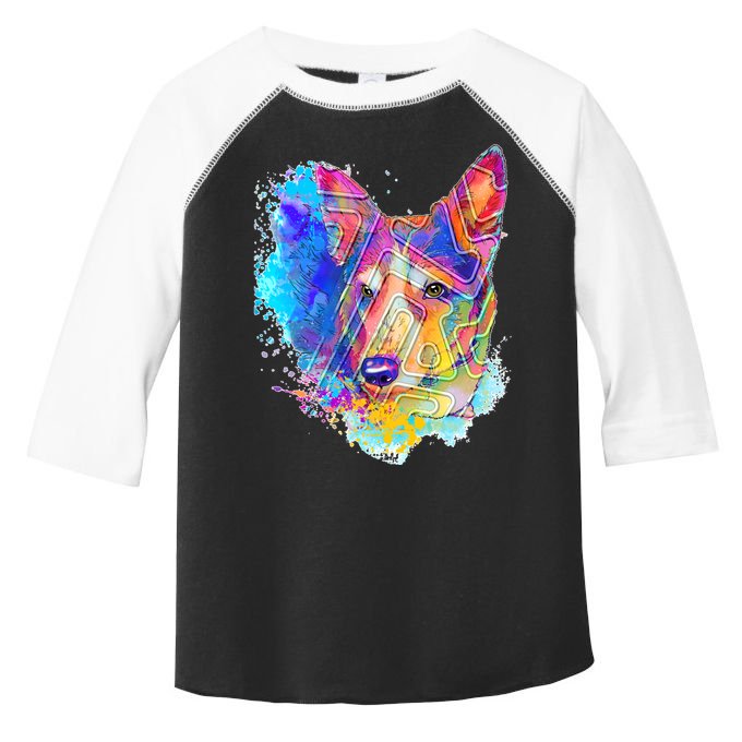 Colorful Mirror Pattern Corgi Dog Toddler Fine Jersey T-Shirt