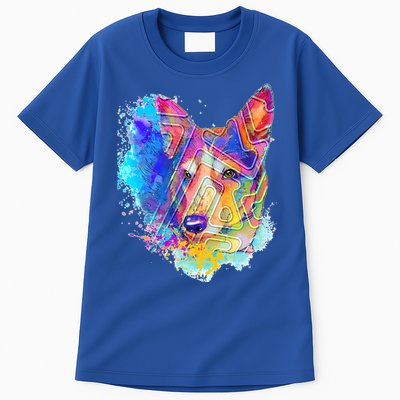 Colorful Mirror Pattern Corgi Dog Tall T-Shirt