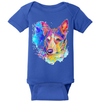 Colorful Mirror Pattern Corgi Dog Baby Bodysuit