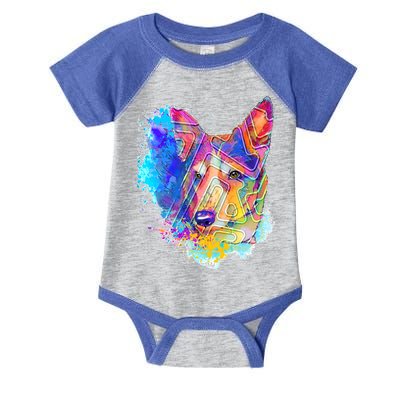Colorful Mirror Pattern Corgi Dog Infant Baby Jersey Bodysuit