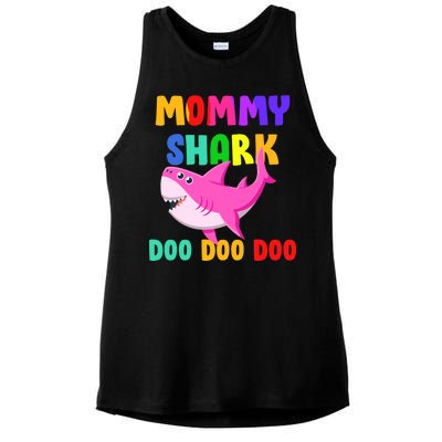 Colorful Mommy Shark Doo Doo Doo Ladies PosiCharge Tri-Blend Wicking Tank