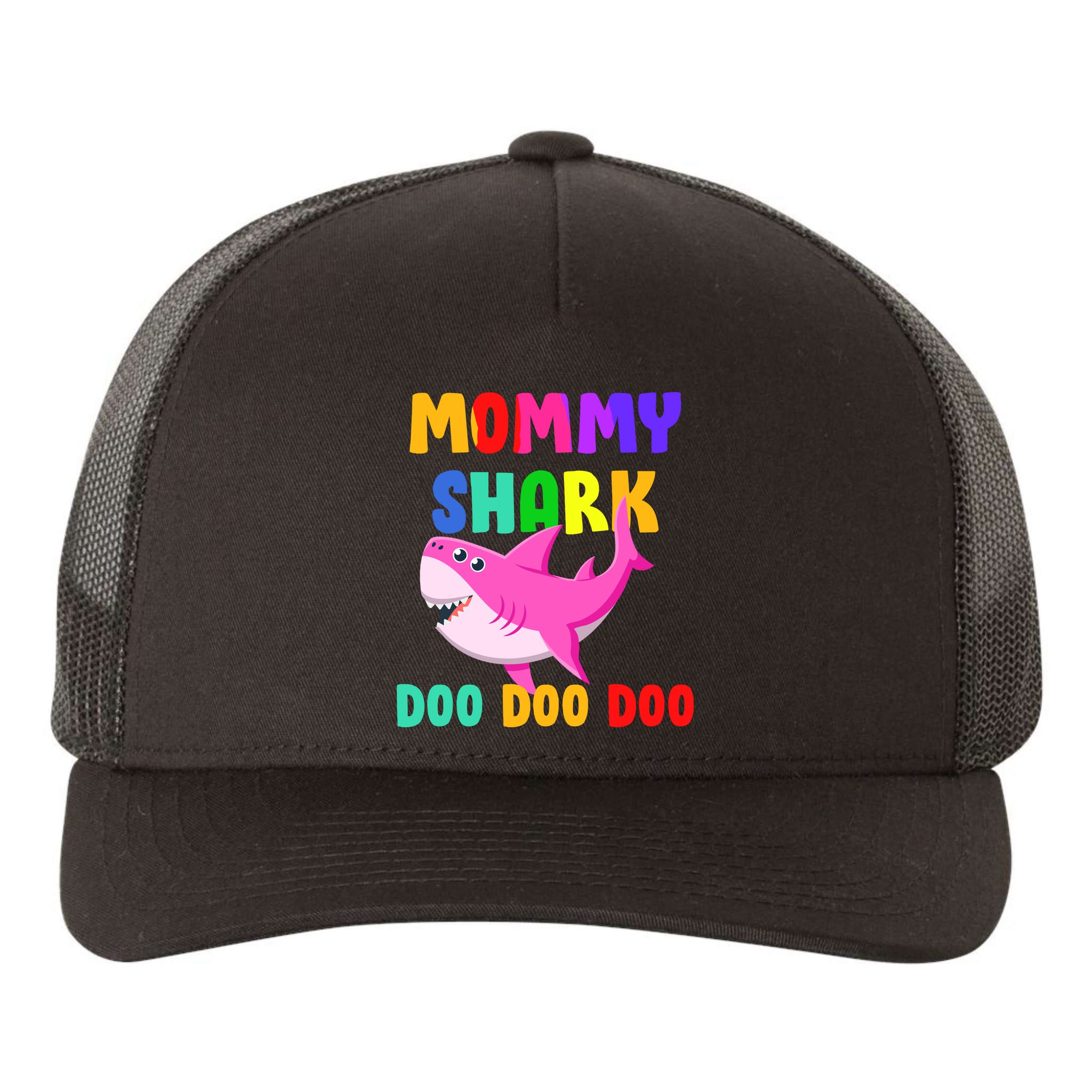 Colorful Mommy Shark Doo Doo Doo Yupoong Adult 5-Panel Trucker Hat