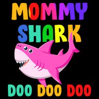 Colorful Mommy Shark Doo Doo Doo Button