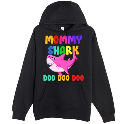 Colorful Mommy Shark Doo Doo Doo Premium Pullover Hoodie