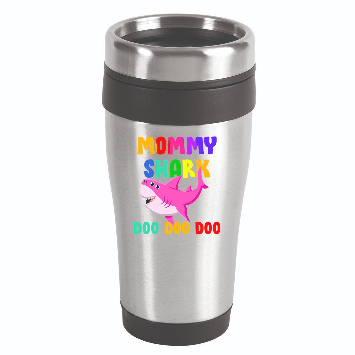 Colorful Mommy Shark Doo Doo Doo 16oz Travel Tumbler