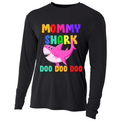 Colorful Mommy Shark Doo Doo Doo Cooling Performance Long Sleeve Crew