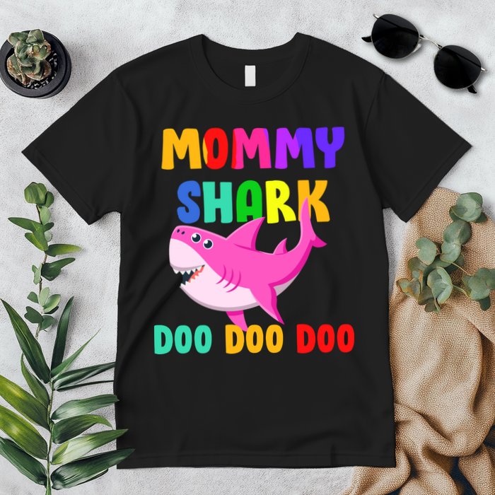 Colorful Mommy Shark Doo Doo Doo Premium T-Shirt
