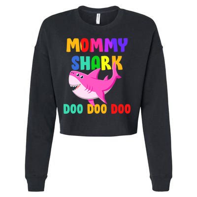 Colorful Mommy Shark Doo Doo Doo Cropped Pullover Crew